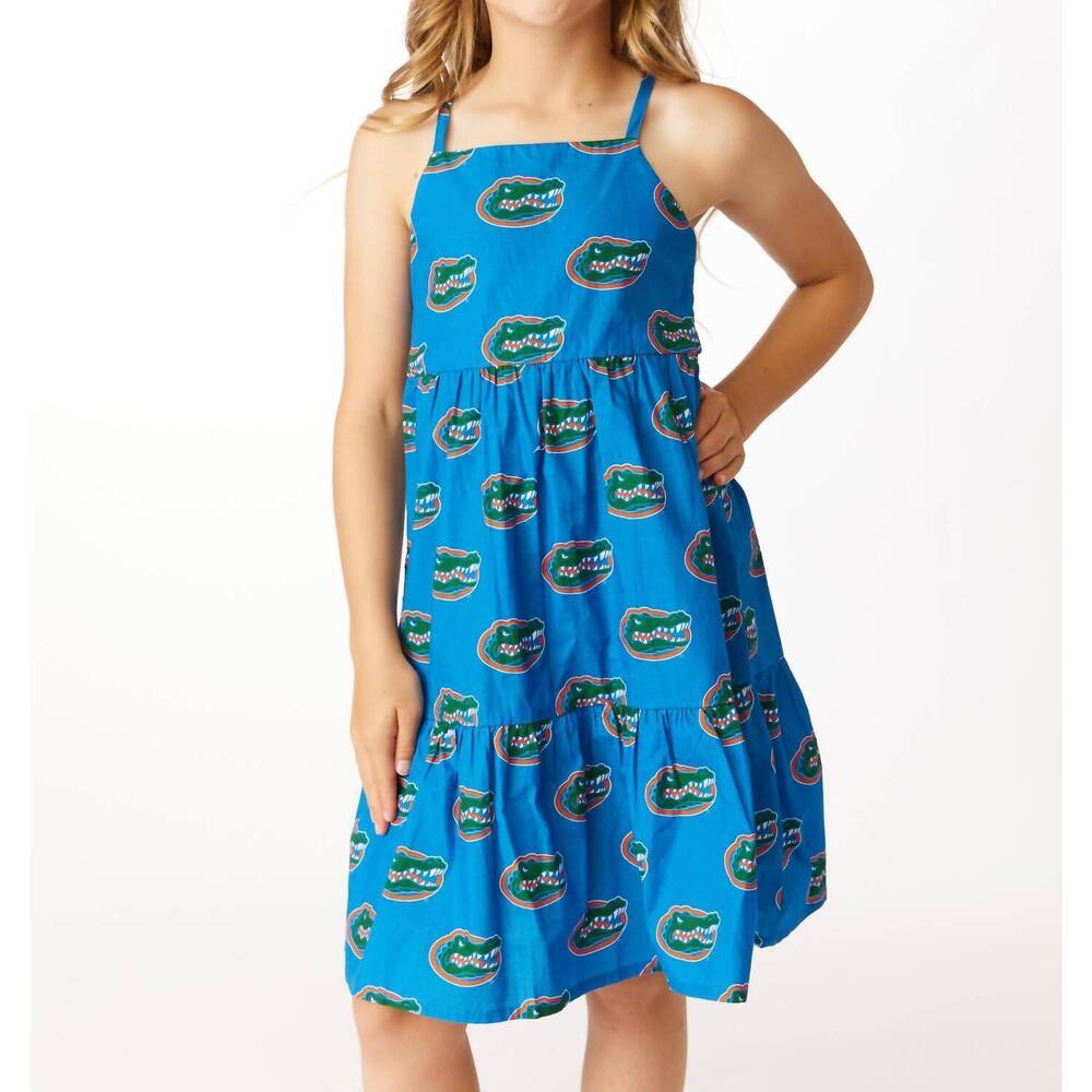 NEW STEWART SIMMONS girl's florida tiered dress in blue